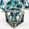 DnD Metal Dice Set - Dragon Hollow Blue Zinc Alloy 7pc Polyhedral Dice for Dungeons and Dragons RPG with Display Box 5