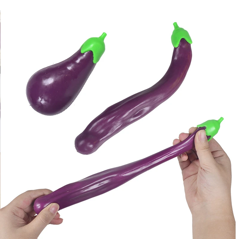 New Simulation Eggplant Fruit Vent Ball Toys Stuffed Sand Vent Toys Squeezable Pressure Relieve Stress Funny Gifts Cheap fidget snapper