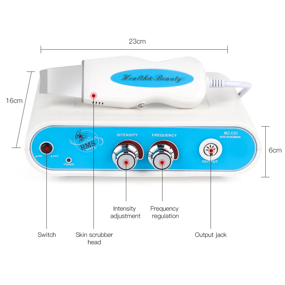 Facial Scrubber Ultrasonic Facial Skin Scrubber Deep Cleaning Blackhead Acne Spots Remover Peeling Beauty