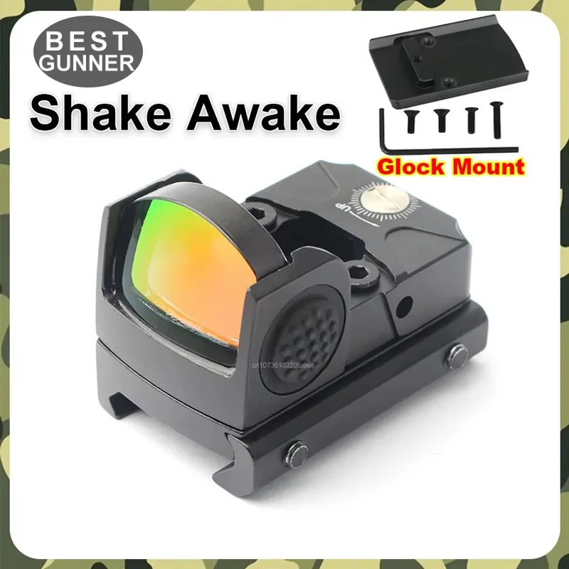 JH06 Mini Red Dot Reflex Sight Scope R*R W/ Glock Pistol & 20mm Picatinny #RM30 Mount for Tactical Hunting Rifle Handgun Gear