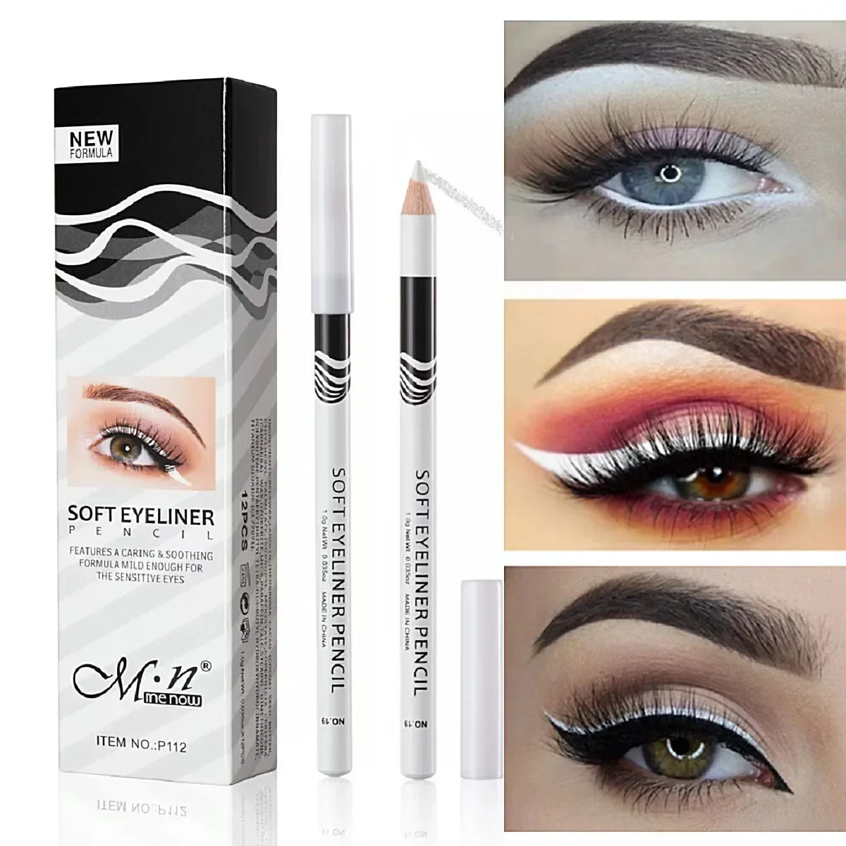 1PC White Eyeliner Makeup Lasting Smooth Matte Eyeliner PencilEasy To Wear Eyes Brightener Waterproof Fashion Eyes Liner Pencils