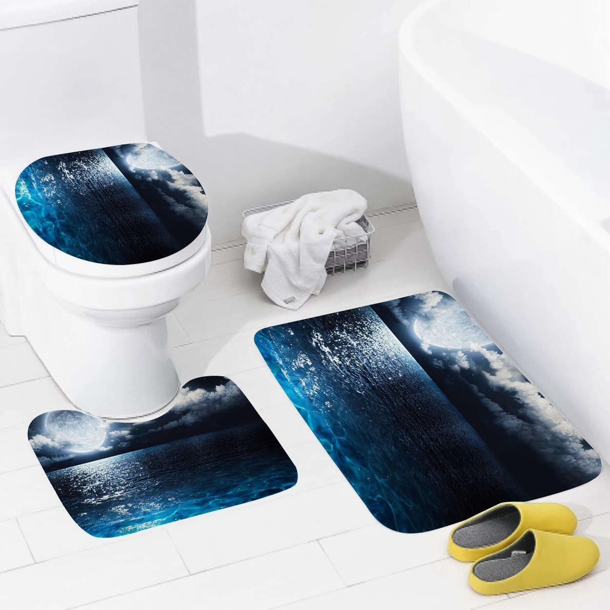 Home bathroom floor mats Bath Foot mat Animal oil paint style modern bathroom accessorie rug Toilet mat Bathtub anti-slip carpet 3
