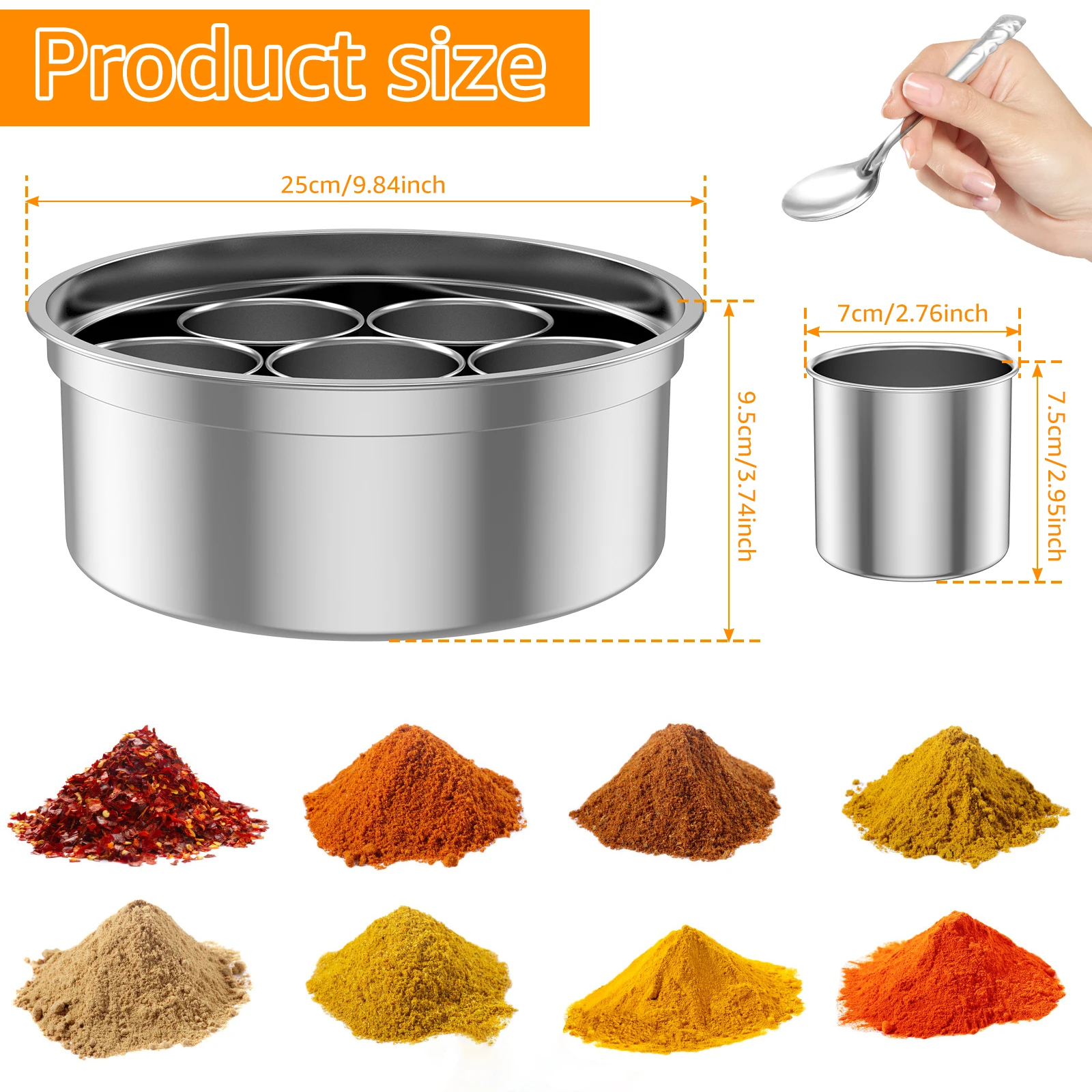 Stainless Steel Seasoning Box Salad Dressing Containers Sauce Bottle Portable Barbecue Spice Jar Cooling Kitchen Tools