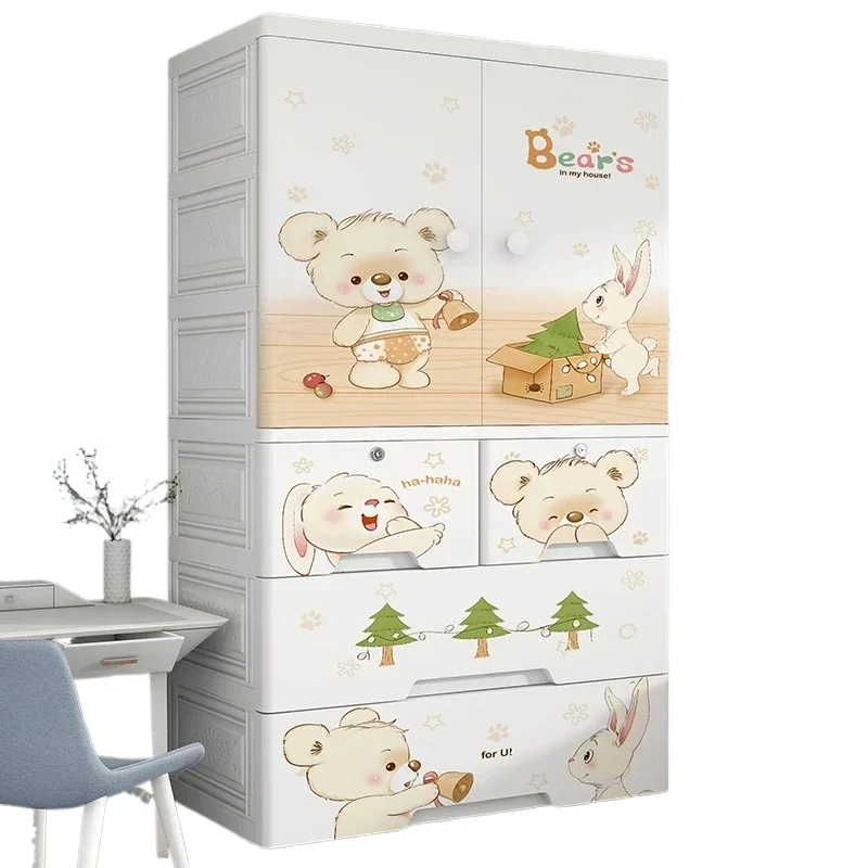 Armadio portaoggetti per bambini Extra-large in plastica larga 70 cm - immagine 5