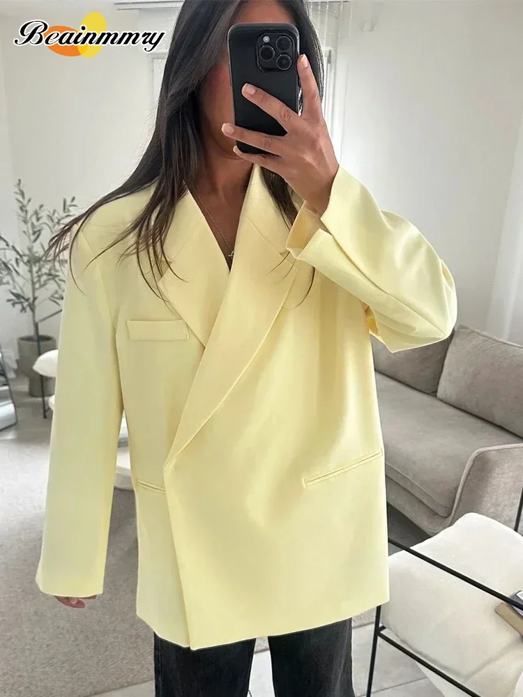 Cropped Half-Sleeve Lapel Blazer With Single Button for Summer Office and Casual Wear — photo 5