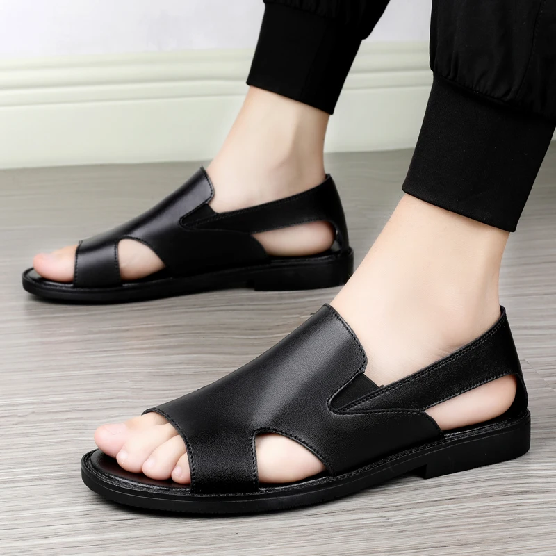 New Summer Black Men Non-slip High Quailty Shoes Slippers Comfy Slides Beach Flip Flop Soft Indoor Big Size Sandals_voghion.com
