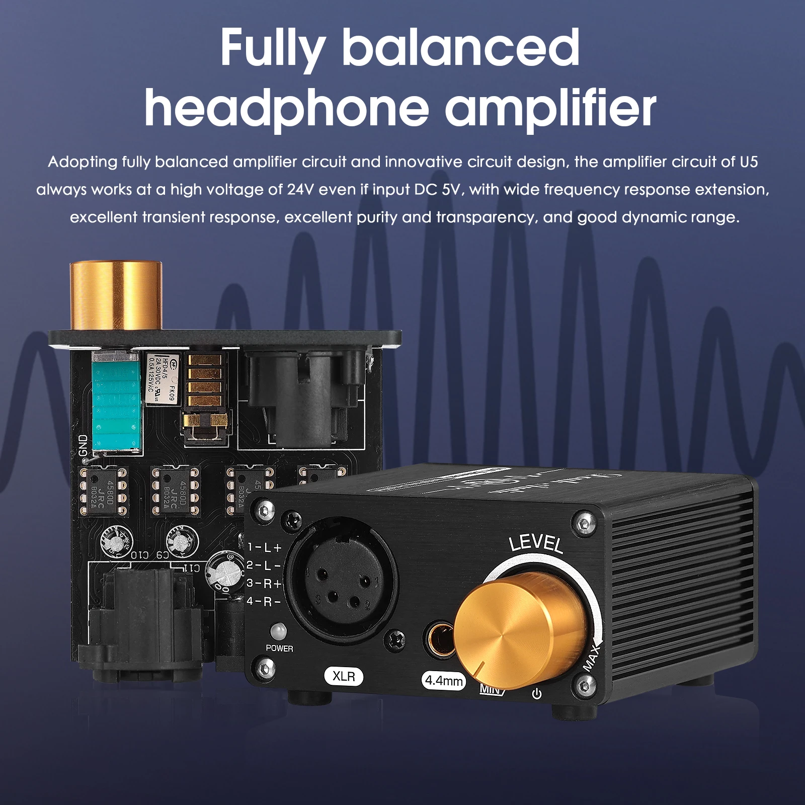 Amplificador de Fone de Ouvido Equilibrado para Xlr Fones de Ouvido Nobsound Mini Totalmente 4.4mm Desktop Estéreo Grande Potência Saída Amp u5 - - Image 3