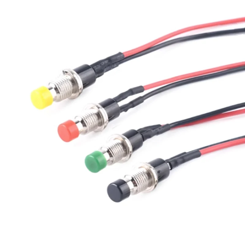 10PCS PBS-110 small push-button switch with cable opening 7MM push-button switch Self-reset activates the lockless button tactile push button switch