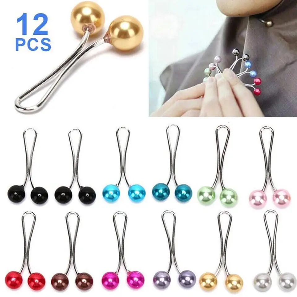 Multicolor Pearl Hijab Scarf Pins
