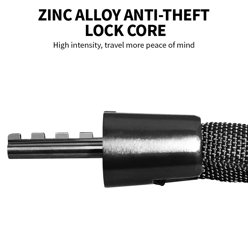 ZELLMANN Portable Bicycle Lock Password Rope Anti-Theft Road Mountain Bike Safety Lock Outdoor Electric Password Chain Locks