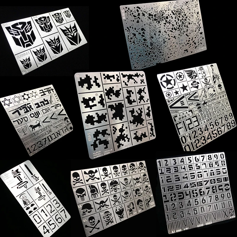 Military Building Tank Airplane Model Tools Digital Camouflage Missing Jet Leaky Spray Plate Etch Piastre Per Mascheratura In Lamiera