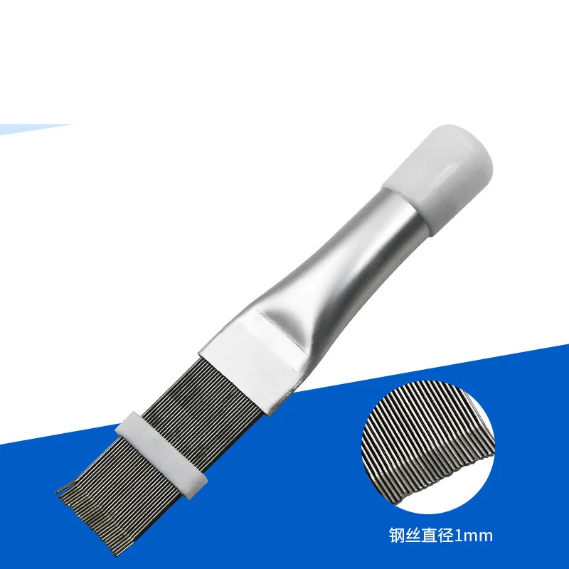 60pcs Stainless Steel Fin Comb Air Conditioner Fin Condenser Comb Refrigeration Service Tool Warping Cleaning Brush