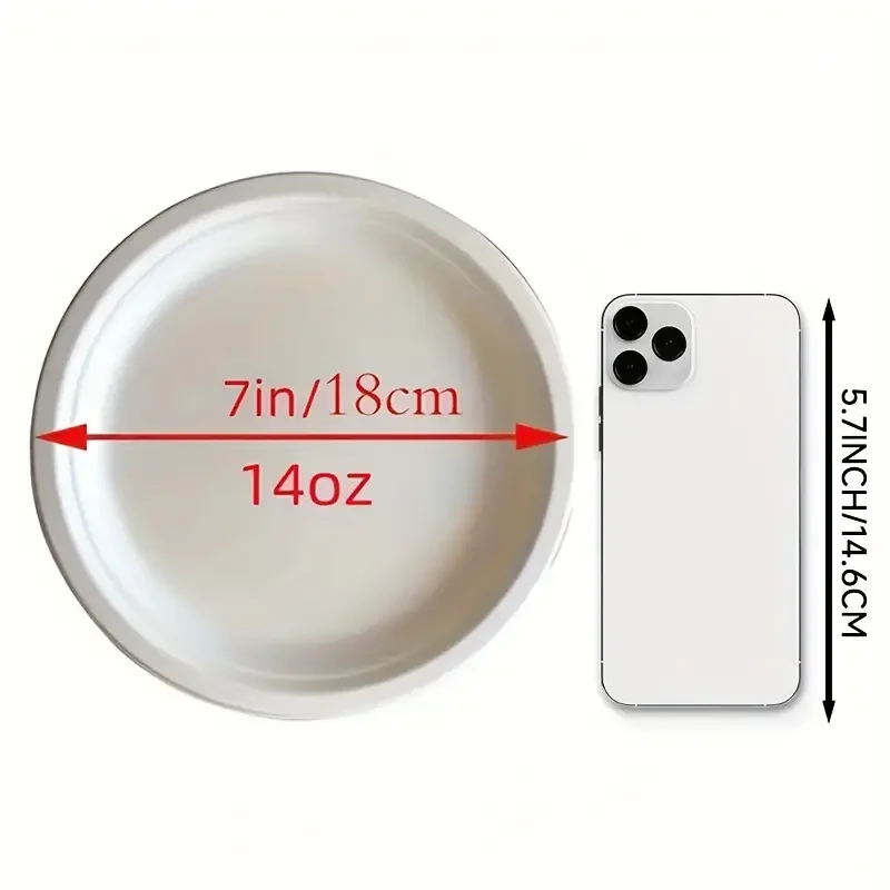 20/50pcs Disposable Paper Plate DIY Birthday Party Decoration Dining Plate White Round Minimalist Tableware Home Kitchen Tools