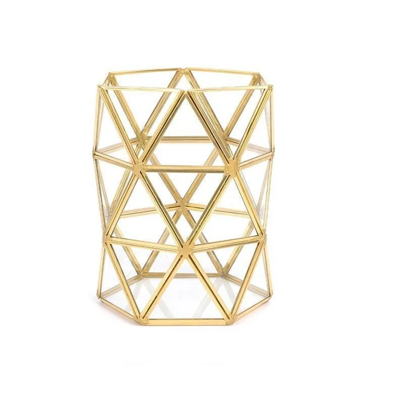 

Nordic Style Golden Metal Glass Storage Tube Makeup Brush Storage Tube. Flower Arrangement. Ornaments. Soft Decorations