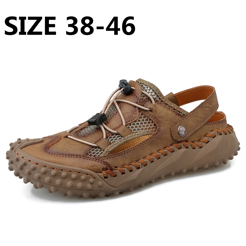 

Xiaomi Men's Sandals Soft Breathable Men Casual Shoes Slip-On Men Slippers Outdoor Beach Leather Men's Sandals Size 38-46