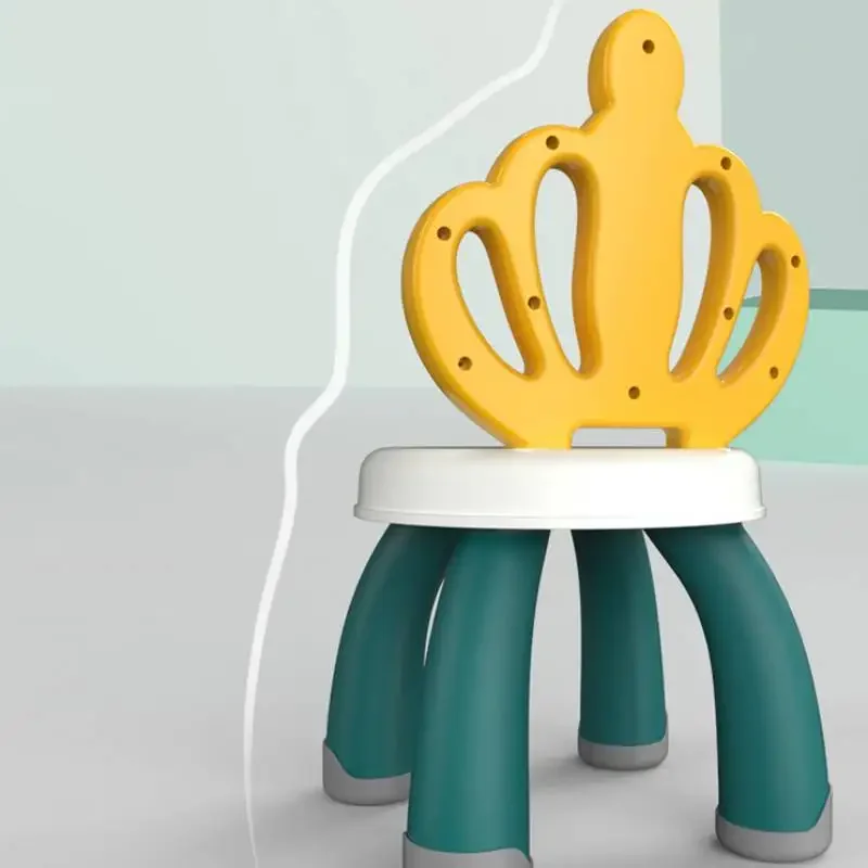 детский стульчик Taburete Madera Children's Stool Back Chair Plastic Thickened Baby Cartoon Family Seat Non-slip Eating Bench