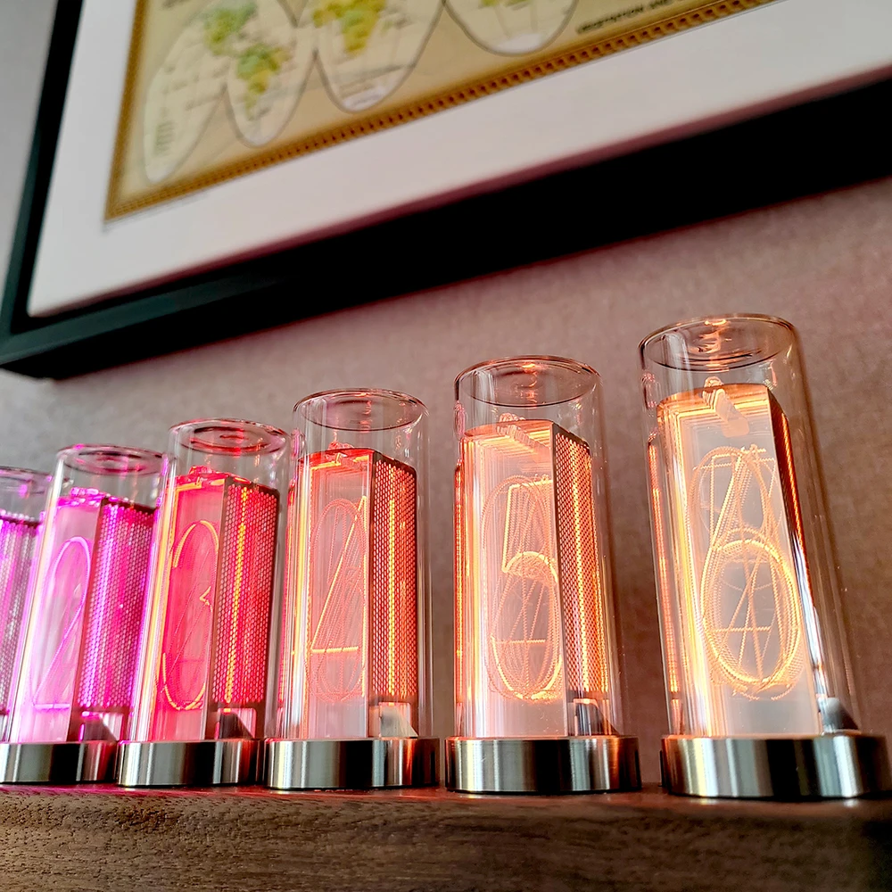 RGB Nixie Tube Clock Diy Kit In18 Led WALNUT  