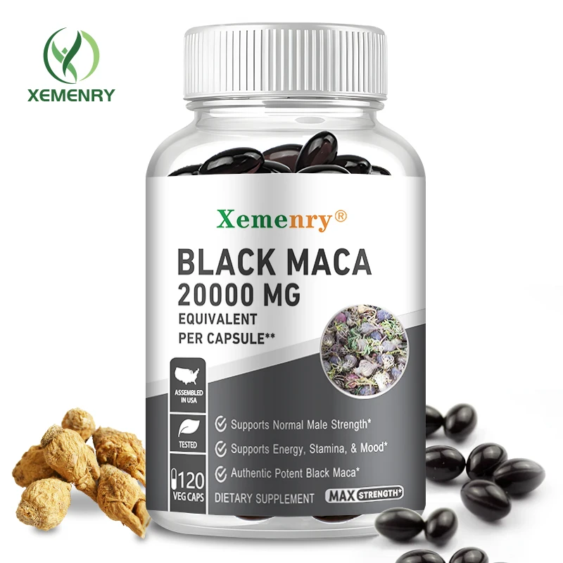 Gélules Maca Noire 20000mg - Booster Testostérone & Énergie - 60 Capsules NEUF