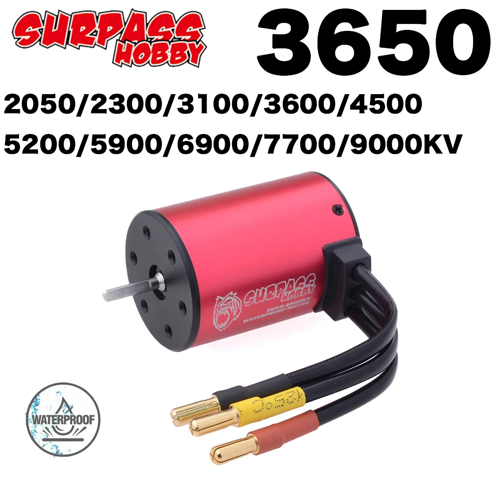 

SURPASS HOBBY motor 3650 Brushless Waterproof 3.175mm 2050KV 2300KV 3100KV 3600KV 4500KV 5200KV 5900KV 6900KV 7700KV 9000KV