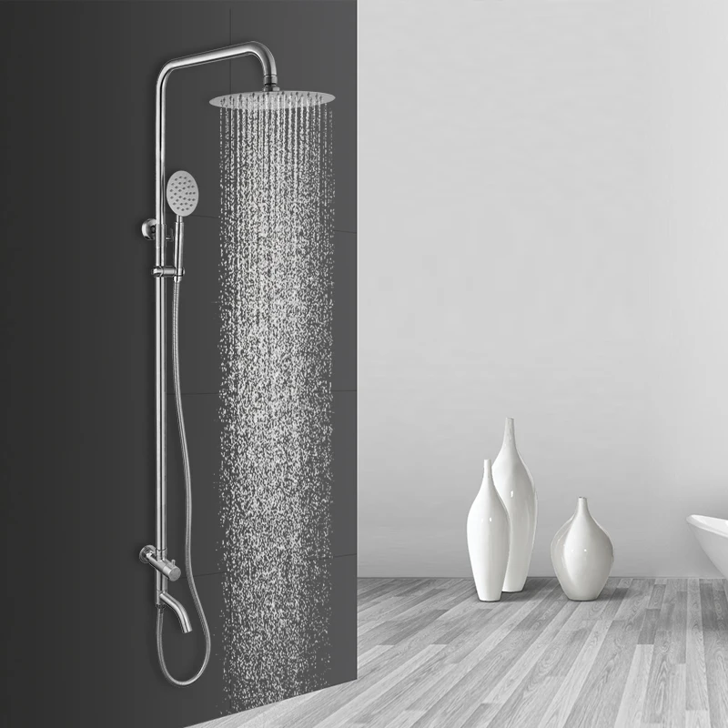 Description Picture 2 of itemKEMAIDI Nickel Brushed Bathroom Shower Faucet Set Shower Sets Wall Mounted Cold Water Shower Faucets Tap Outside