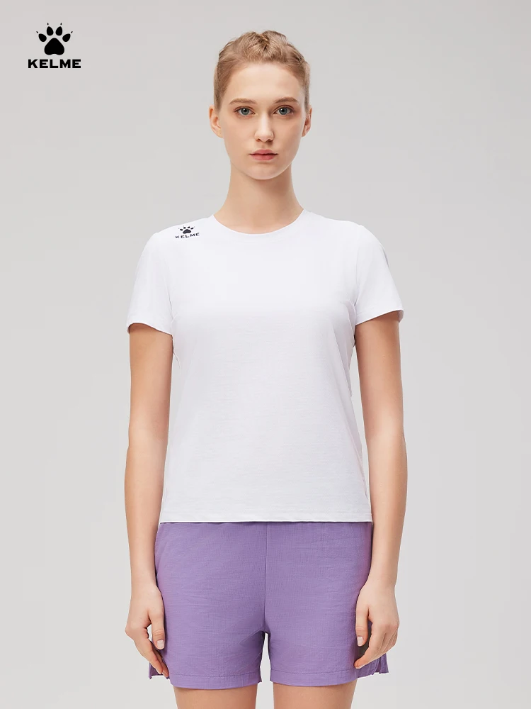 Kelme Women's Yoga Wear Quick-drying Sports Tops Breathable Fitness Training Wear Outdoor Running Short-sleeved T-shirt
