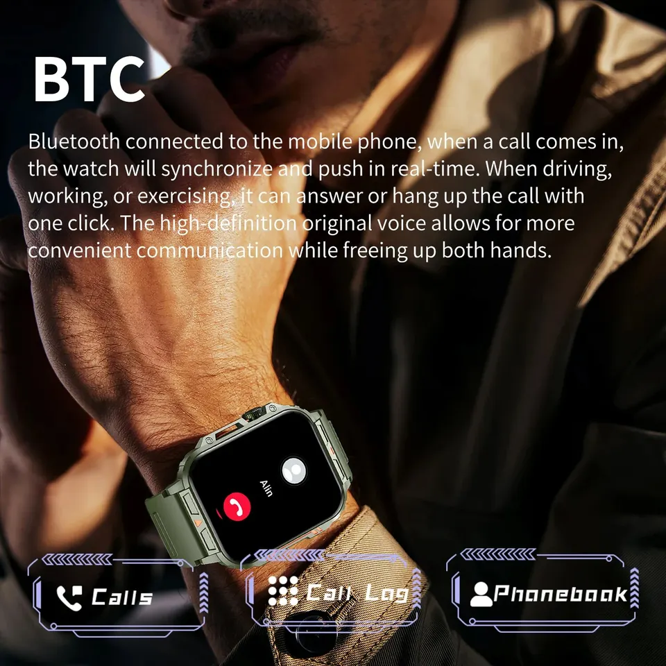 男性と女性のためのスマートスポーツウォッチ,1.95インチのHDスクリーン,Bluetooth通話,ヘルスモニタリング,IP68防水,フィットネストラッカー  - AliExpress