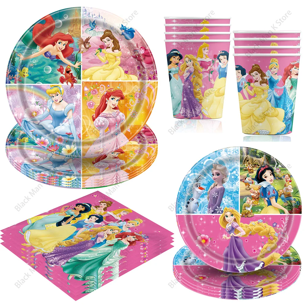Vaisselle Anniversaire Disney Princesses & Reine des Neiges Fête