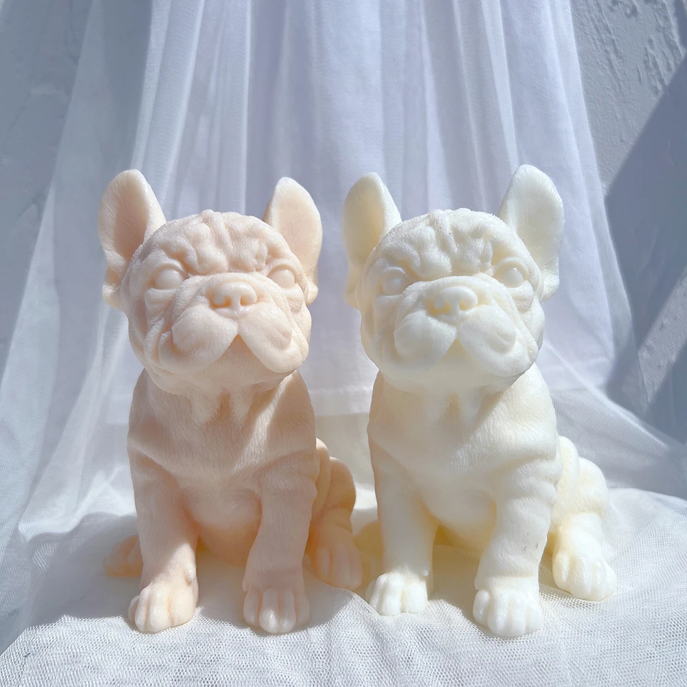 French Bulldog Candle Mold Animal Puppies Soy Wax Silicone Mould Puppy Dog Lover Home Decor 2