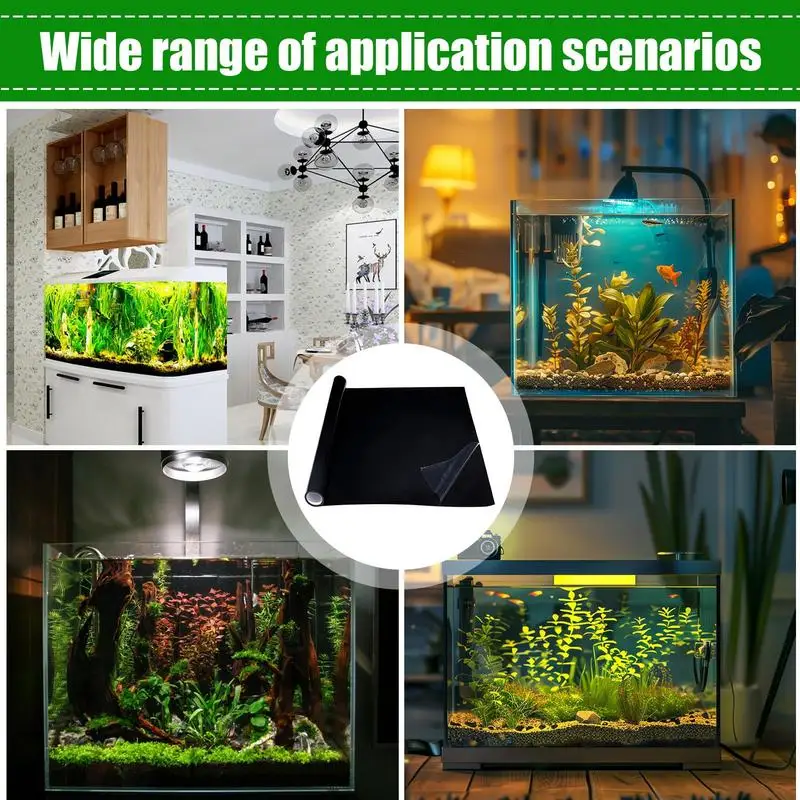 Fish Tank Background Static Cling Black Backdrop Aquarium Poster Wallpaper Decorations