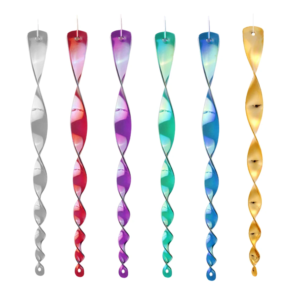 12PcsBirdRepellerReflectiveWindSpiralRotatingRod30cmHanging