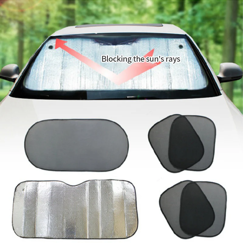 Car Sunshade Car Window Sun Shade Car Front Window Cover Anti-UV Protection Front Rear Windshield Block Windscreen Cover Auto Accessories