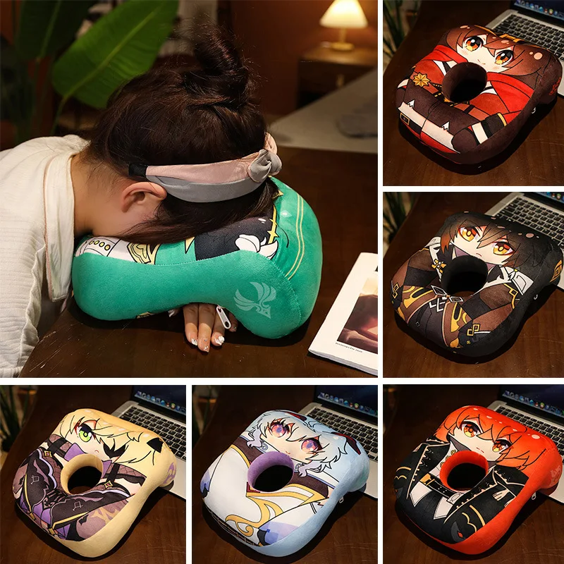 

Аниме Подушка для сна Genshin Impact Venti, Эмбер, Zhongli, фишл, Барбара ганью, настольная подушка, плюшевая подушка, Офисная подушка