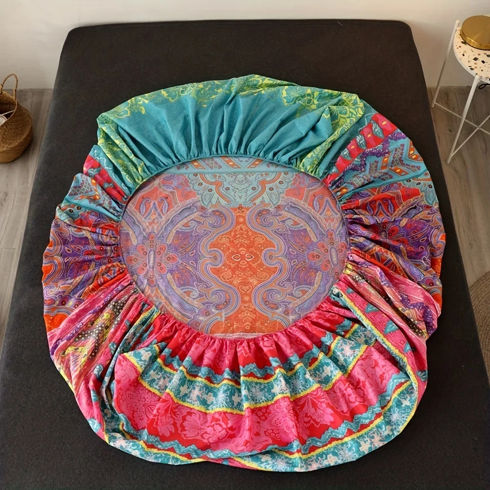 Boho Colorful Fitted Sheet Set Soft Comfortable Bohemian Bedding Set For Bedroom Guest Room1* Fitted Sheet 5