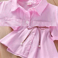 Girls Fashion Dress for Spring Autumn Striped Shirt Design with Trend Stylish and Comfortable Dress Girls Casual Dresses 4