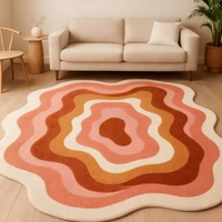 Tapis irrégulier de Style moderne, décoration de chambre à coucher, grande surface, pour salon, peluche épaisse, dégradé, tapis de sol moelleux et doux 4