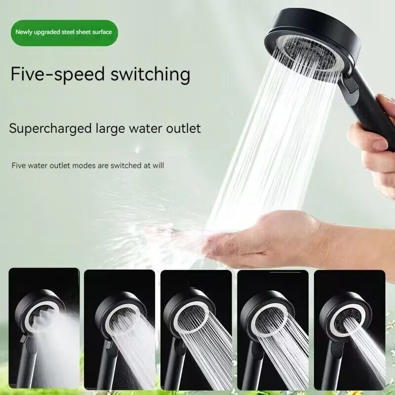 Shower Head 5 Modes Shower Head High Pressure Showerhead Portable Filter Rainfall Faucet Tap Bathroom Bath Home Innovative Accessories