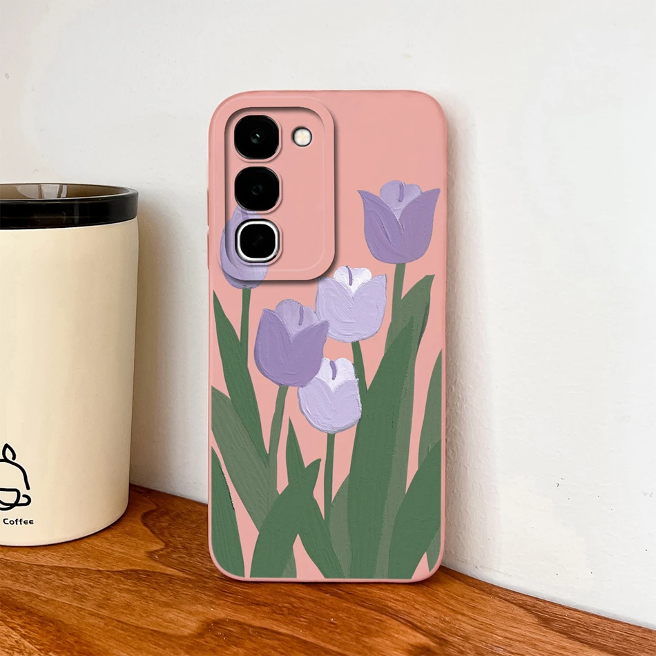 Sweet Flower Bunny Soft Liquid Silicone Lens Protection Phone Cover