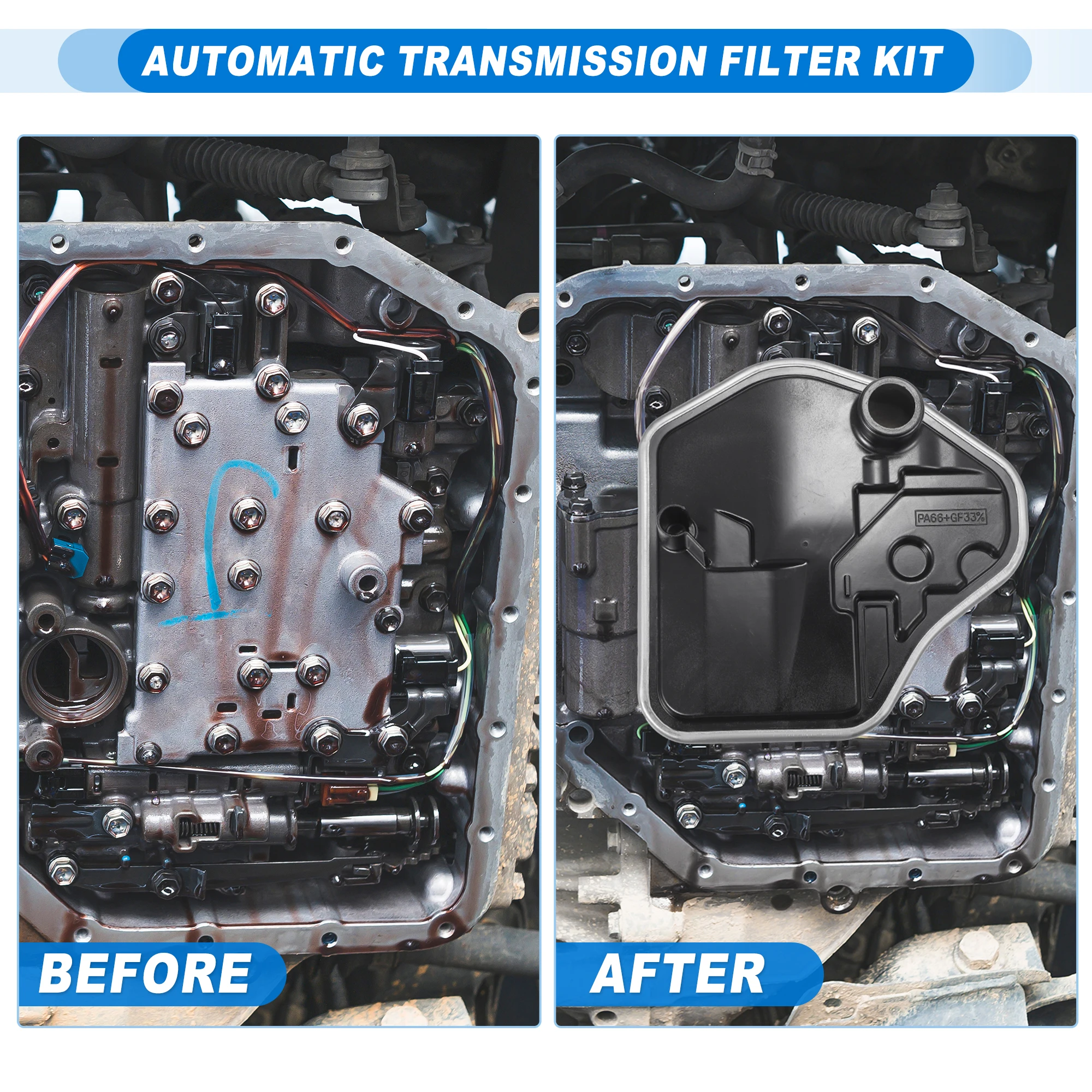 UXCELL Car Transmission Fluid Filter Oil Pan for Chevrolet Spark LS, LT 1.2L L4-Gas 2013, 2014 No.353035