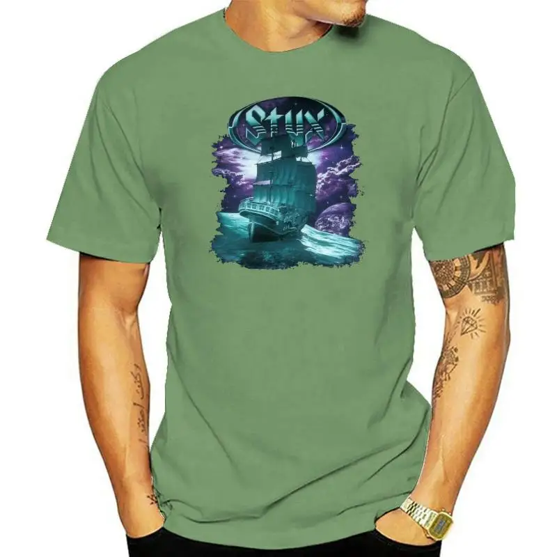 Styx Come Sail Away World Tour Concert T-Shirt Da Uomo Large Classic Rock Blue