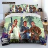 Grand Theft Auto GTA Gamer Comforter Bedding Set,Fashion Polyester Duvet Cover Bed Set Pillowcase, King Queen Size Quilt Cover 2