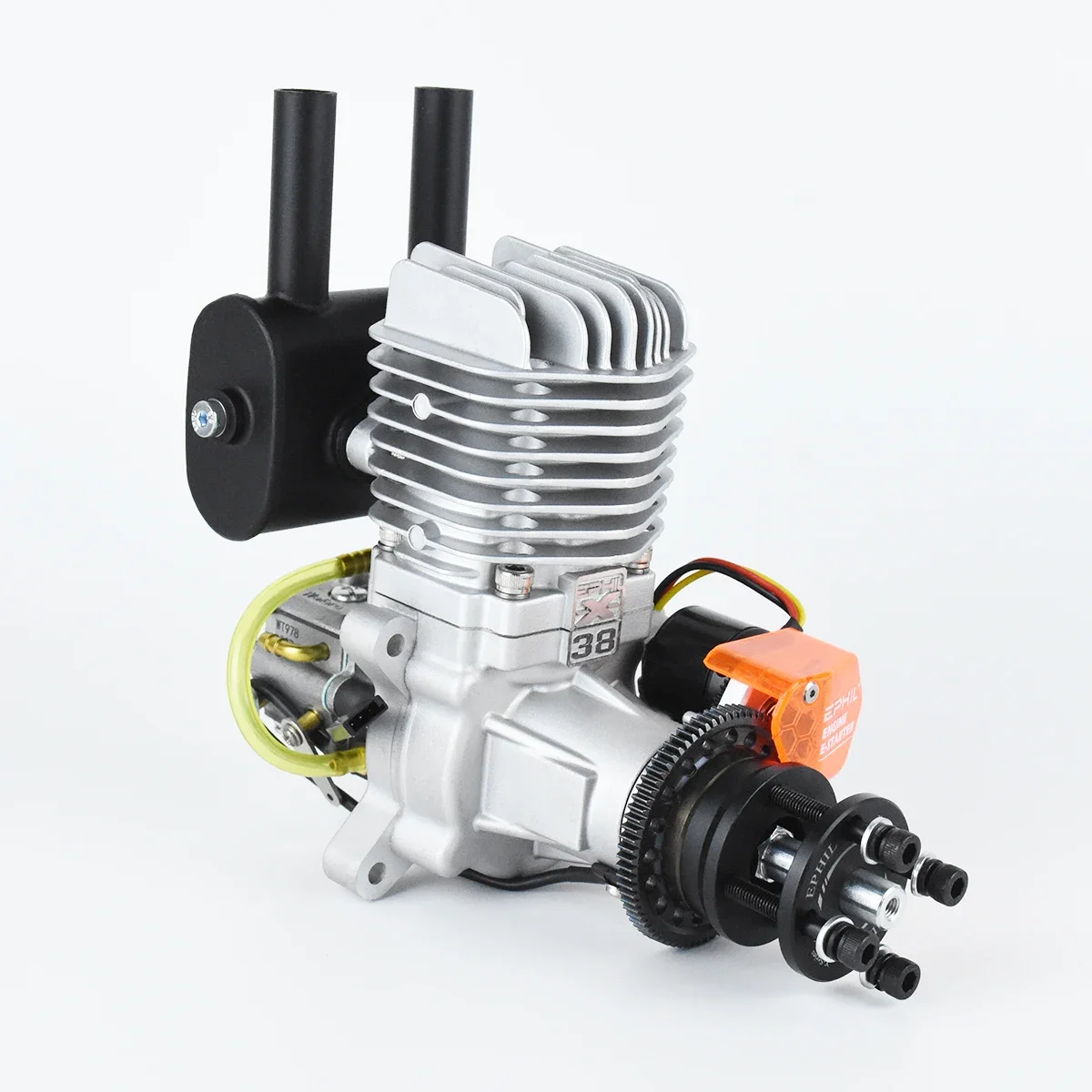 EPHIL X-38cc-R PRO 모델 엔진 전기 시동 단기통 2행정 후방 고정 날개