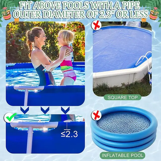 1Db Medence Tároló Kosár Úszás Fürdőszoba Kád Melletti Fogas Állvány Úszómedence Party Kellékek Eltávolítható Hálószervező - Image 3