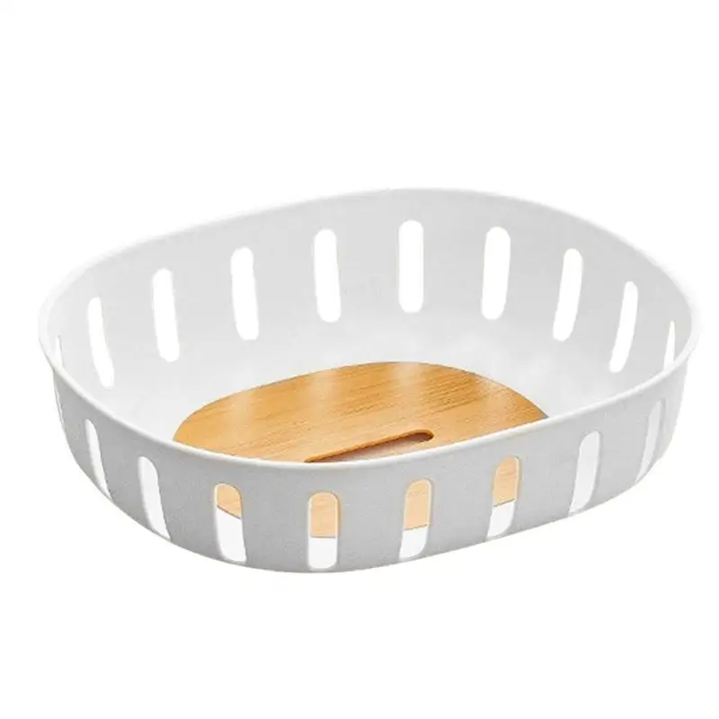 

Vegetable Sinks Fruit Basket Large Capacity Hollow Kitchen Sink Basket With Removable Drain Layer Home Table Snacks Storage Bowl