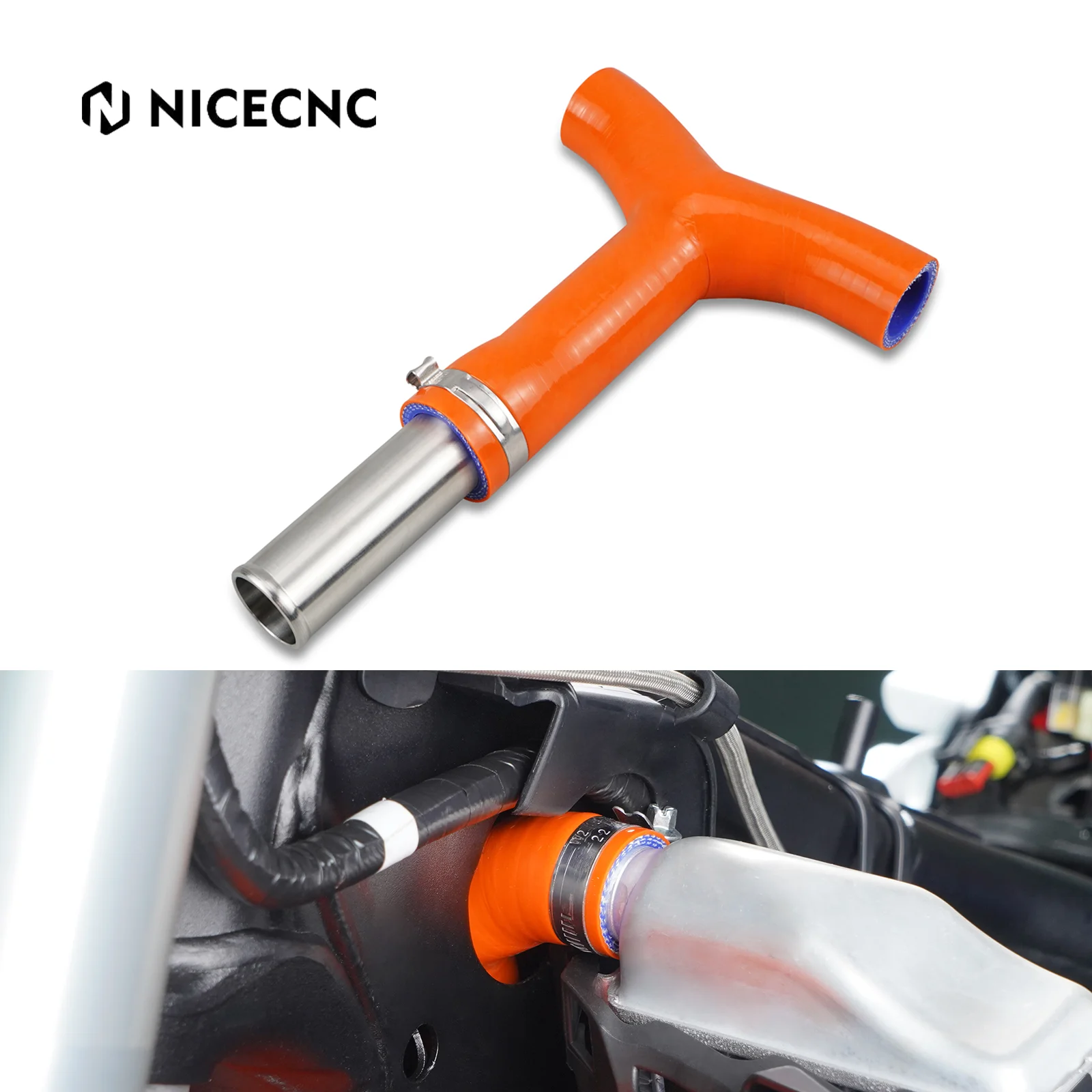 

NiceCNC For KTM EXC300 EXC EXCF XCW 125 200 250 300 350 400 450 500 2020-2023 SX SXF XC XCF 2019-2022 193MM Frame T-Piece Hose