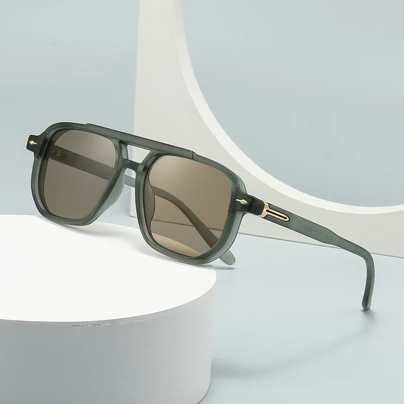Saashi Double Bridges Square Sunglasses