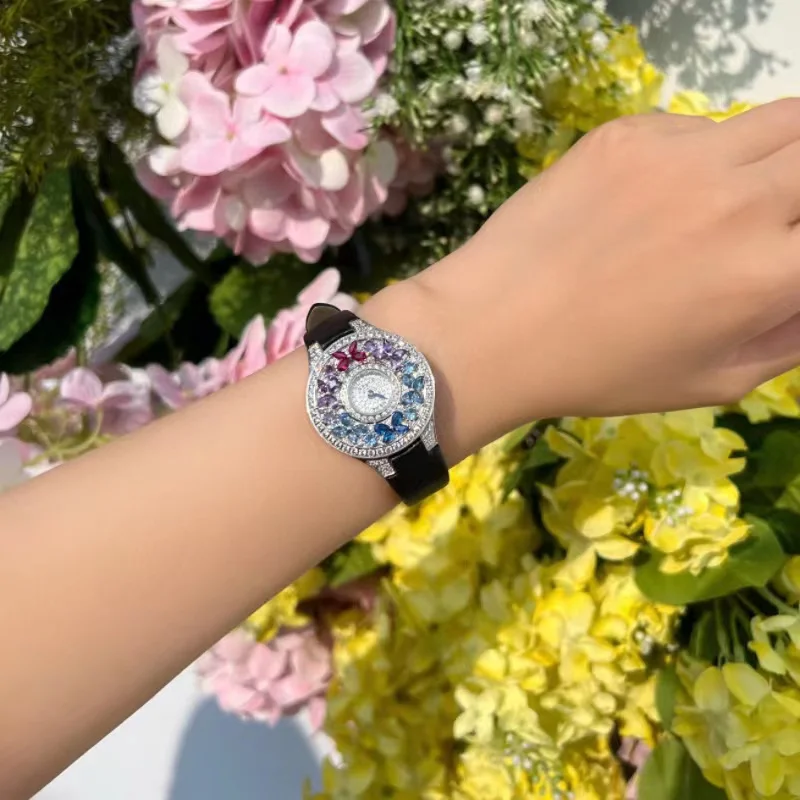 Luxury Colorful Women's Watch Quality Jewel Wristwatch Bracelet Elegant Timepiece for Ladies Luxury Brands Quartz Watches clock 4