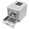 B08B-Front Entry And Top Exit Stainless Steel For Kitten Cat Litter Box With Lid And Built-In Scoop Easy To Clean Toilets