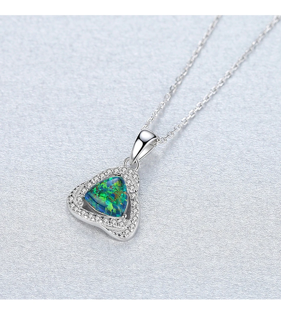 Collana con ciondolo in argento con opale di fuoco grande creativo di alta qualità per le donne da sposa di lusso_voghion.com