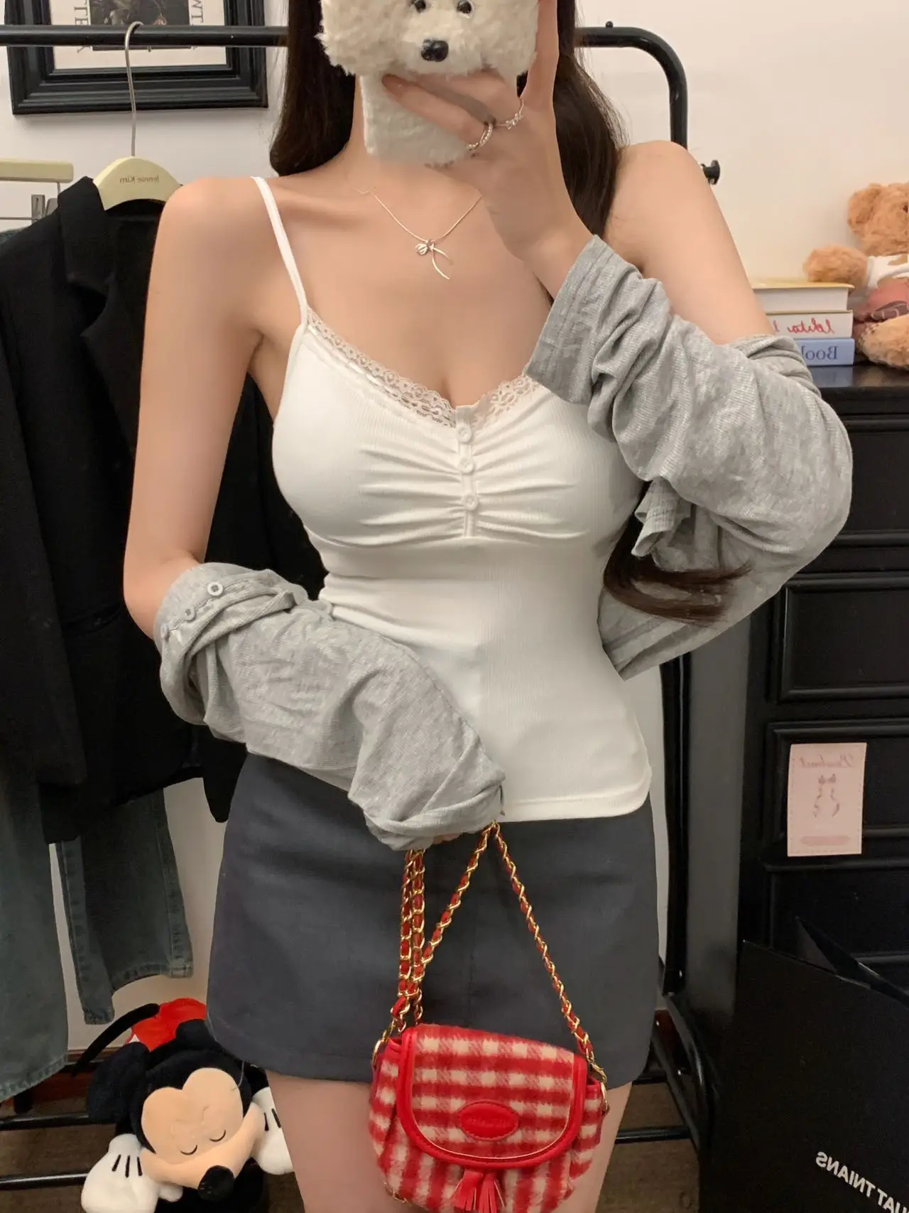 Women's White Lace Padded Crop Top