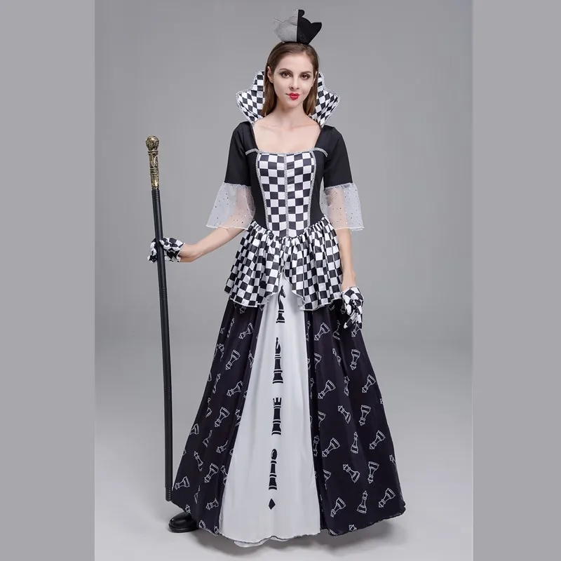 Sexy Adult Alice Poker Queen Cosplay Costume Carnival Party Fantasia Magician Fancy Dress